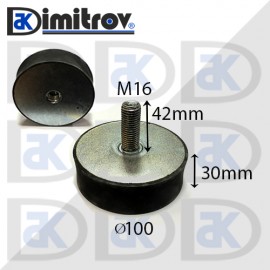 Антивибрационен тампон М16 х Ø 100 х 30 mm